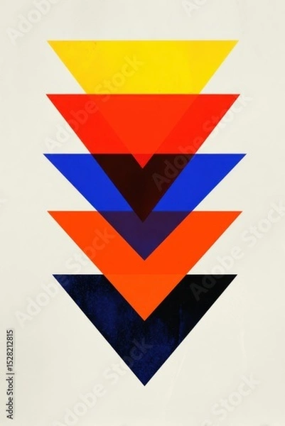 Obraz Abstract Layered Triangles Bold Colors Sharp Edges Symmetrical Geometric Art