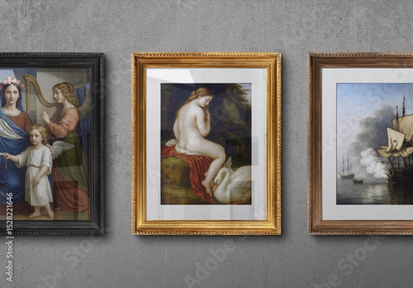 Fototapeta Frame Mockup – Antique 40×50 Frame (3 Isolated Objects)