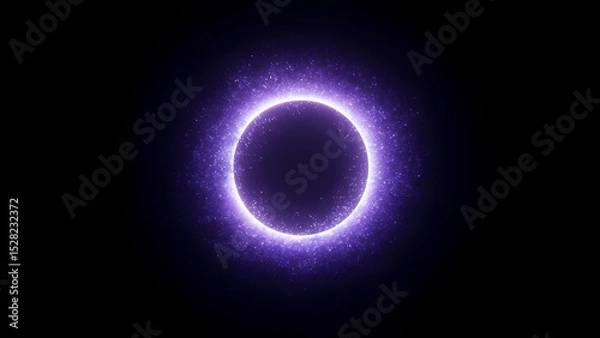 Obraz Glowing Purple Light Circle with Soft Waves on Dark Background – Abstract Festival Visual