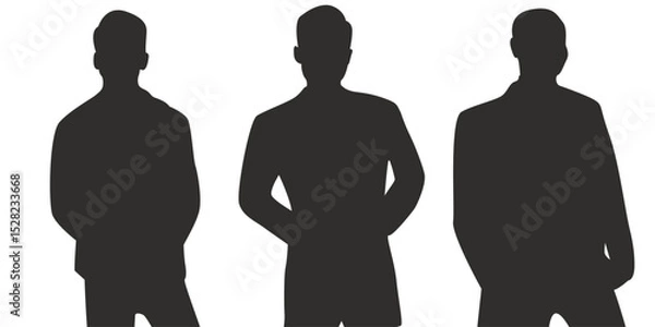 Fototapeta Silhouettes of men in vector, flat style. People in vector.