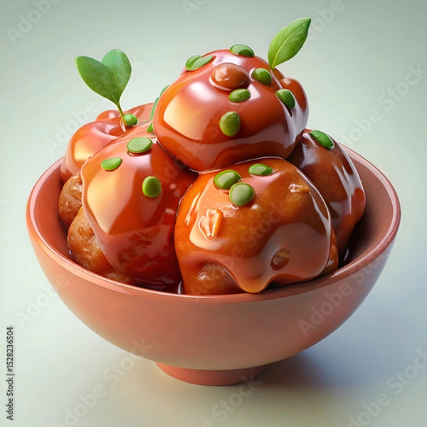 Obraz Delicious sweet and sour meatballs.