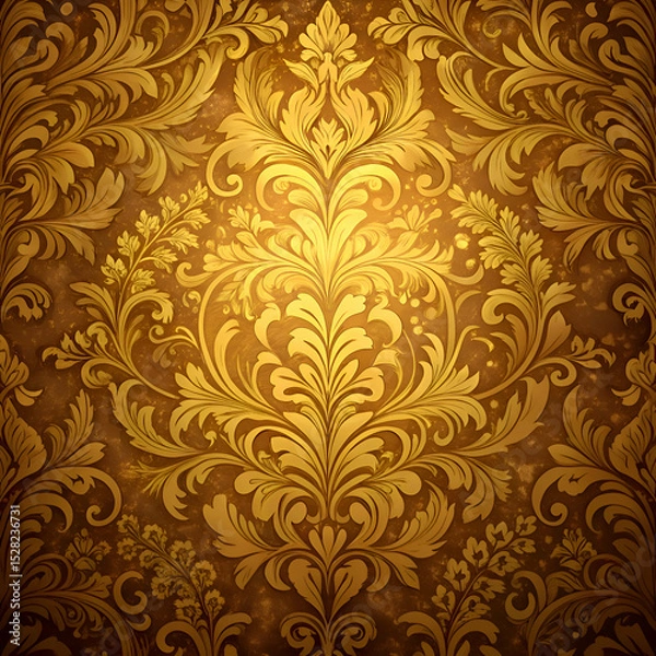 Obraz Elegant gold damask wallpaper design.