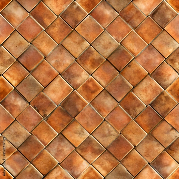 Obraz Terracotta tile pattern creates a warm. textured design.