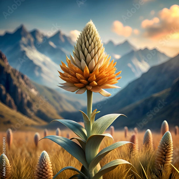 Obraz Stunning mountain flower in a field.