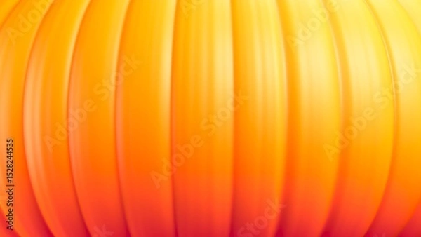 Obraz Closeup stylized pumpkin surface in bright orange yellow colors with smooth ridges. Festive background for Halloween banners, posters, invitation, seasonal greetings or fall harvest theme. 3d render