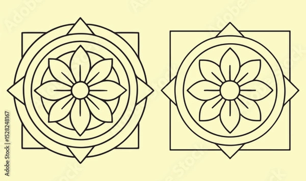 Obraz Floral Mandala Design Elements Geometric Vector Illustrations