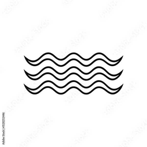 Obraz Wave water on white background vector illustration