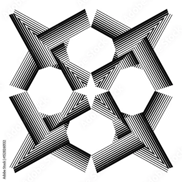 Fototapeta Основные RGB op art creative pattern, ornament, modern halftone lines background, vector design element