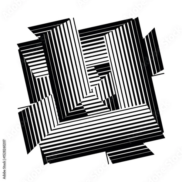 Fototapeta Основные RGB op art creative pattern, modern black and white background, vector sign, symbol, design element