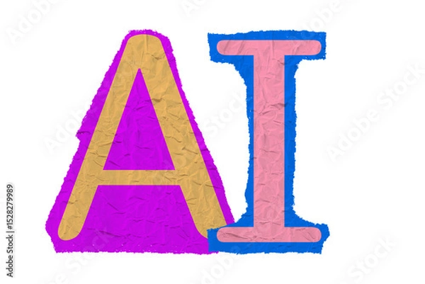 Fototapeta Artificial Intelligence, AI, digital technology and transformation concept vector graphics PNG