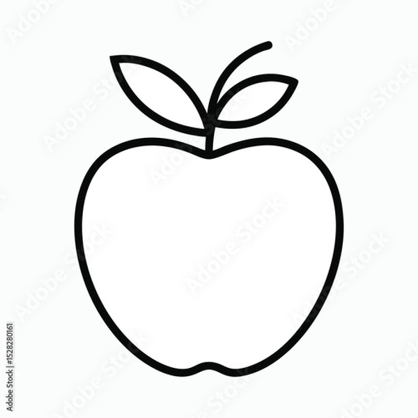 Fototapeta apple-out-line-victor-icon-on-a-white-background (1).eps