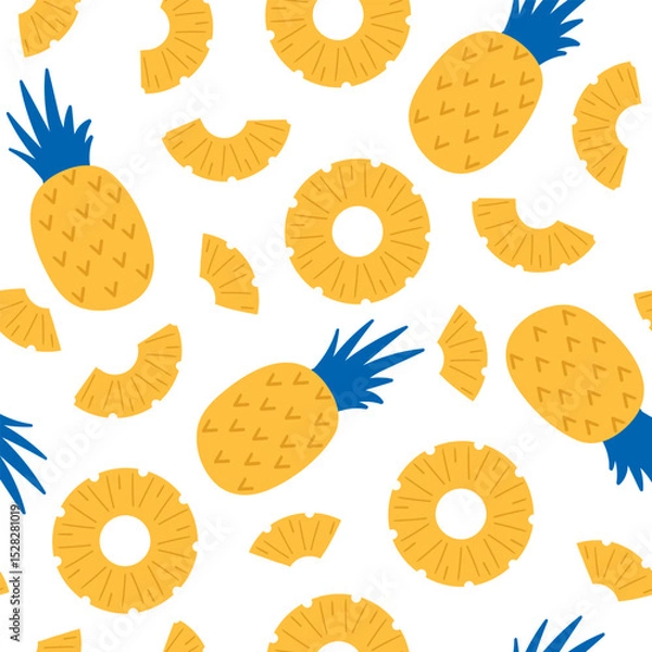 Fototapeta Seamless pineapple pattern, vector illustration