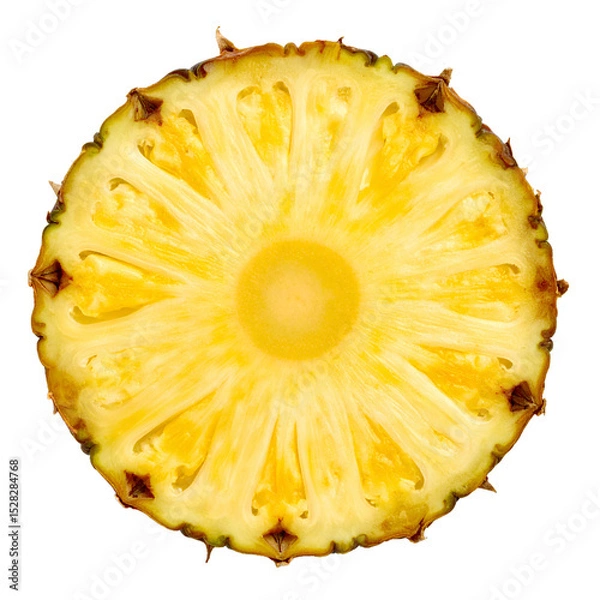 Obraz A vibrant cross-section of a pineapple, displaying its unique texture on the transparent background