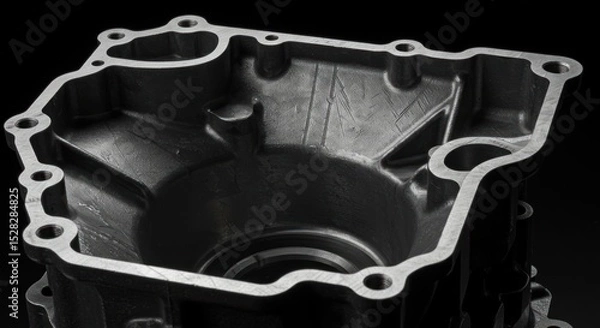 Fototapeta Metallic engine part close up view