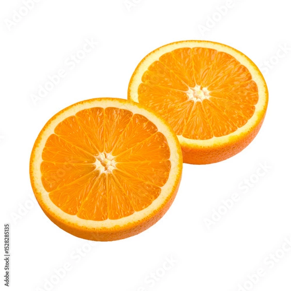Obraz Vibrant citrus halves showcasing textured pulp and juicy segments on the transparent background