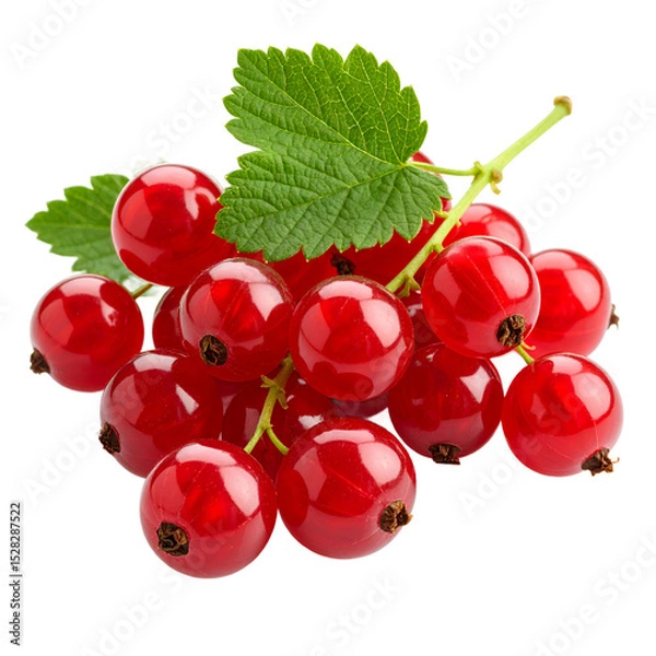 Obraz Juicy vibrant red currants clustered together enticingly displayed on the transparent background