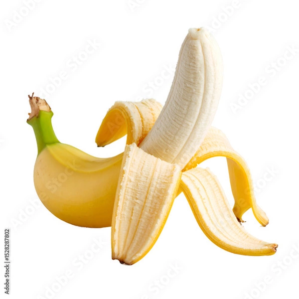 Obraz Perfectly ripe bananas, displaying freshness and appealing aesthetic on the transparent background