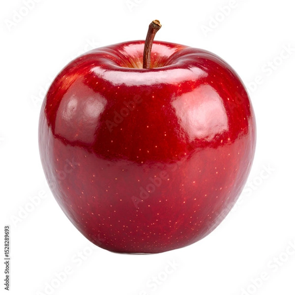 Obraz A vibrant, freshly picked red apple, showcasing its natural beauty on the transparent background