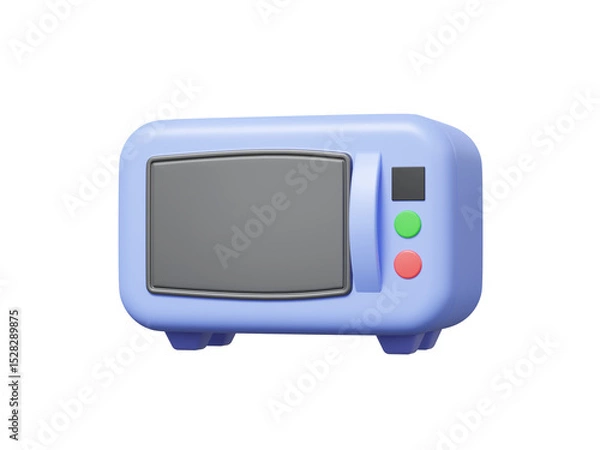 Obraz Microwave icon on isolated background. Electronic technology heat Cooking oven defrost food bakery shop pastry dessert. Minimal cartoon design cute. 3d render illustration