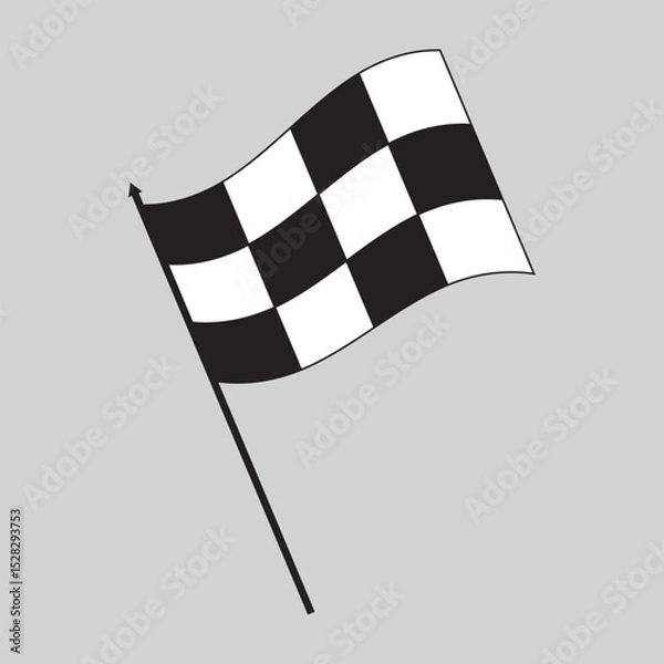 Fototapeta checkered racing flag. Crossed checkered flags silhouette, Racing finish line flags, Sports competition flag icon, Checkered race flags vector, Finish line flags illustration. Race flag icon.