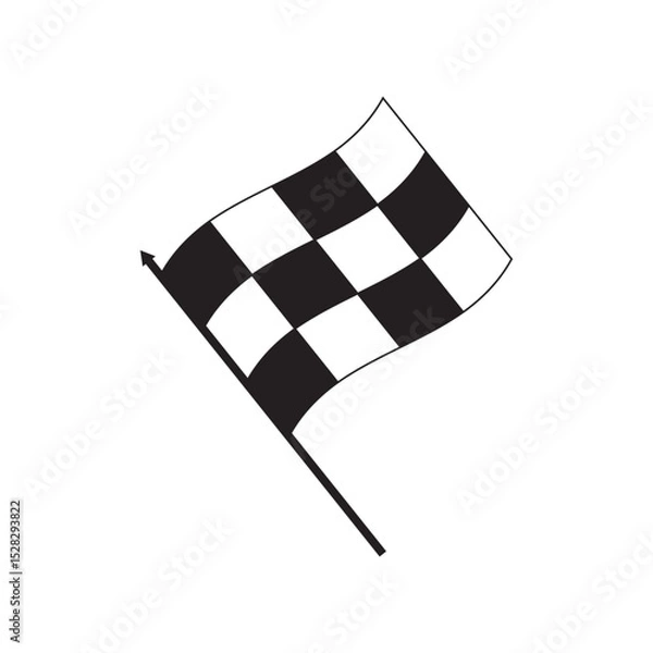 Fototapeta checkered racing flag. Crossed checkered flags silhouette, Racing finish line flags, Sports competition flag icon, Checkered race flags vector, Finish line flags illustration. Race flag icon.