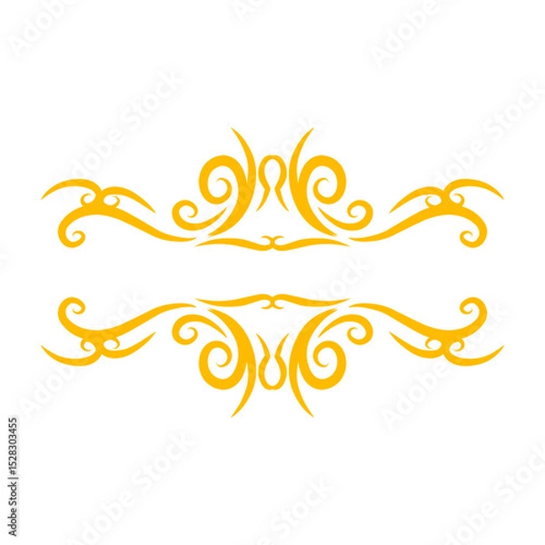 Fototapeta Elegant ornamental design with symmetrical flourishes on a dark background