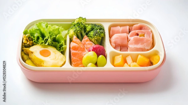 Fototapeta una lonchera con frutas y verduras para una alimentacion saludable lonche escolar para el desayuno