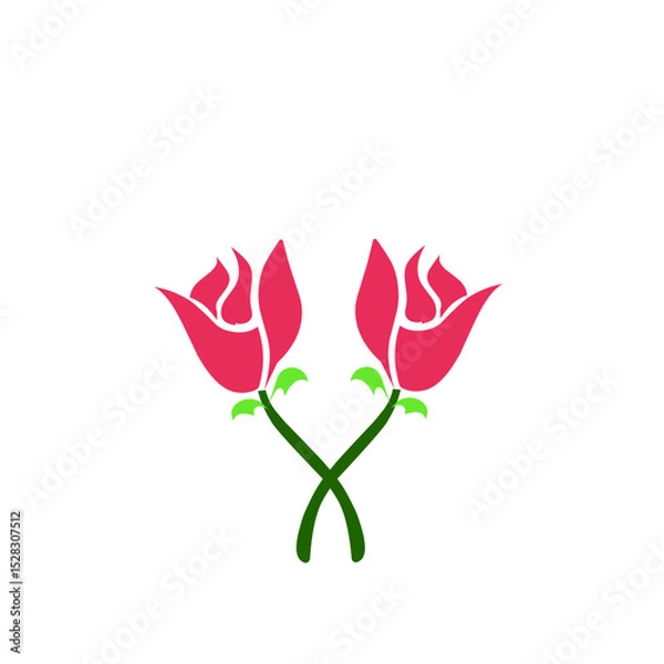 Fototapeta Symmetrical floral arrangement against a stark, contrasting backdrop design