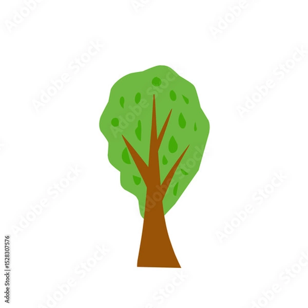 Fototapeta Stylized arboreal illustration against a stark backdrop evokes simple nature
