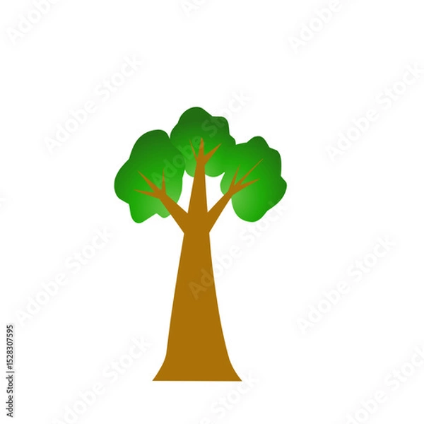 Fototapeta Stylized solitary tree against a stark background invoking natural tranquility