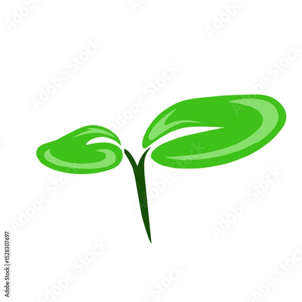 Fototapeta Emerging sprout illustration symbolizing growth, beginnings, and natural vitality