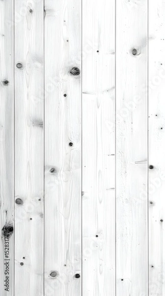 Fototapeta Vertical image of a light-grey wood plank wall, showing vertical grain, knots, and subtle texture variations. The planks are uniformly spaced, creating a clean, minimalist aesthetic