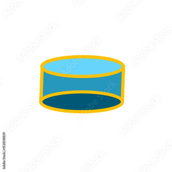 Fototapeta Abstract visualization of a simple 3d geometric cylinder shape in shades of blue