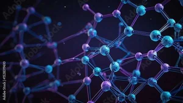 Obraz Microscopic Molecular Structure Intricate Network of Atoms and Bonds