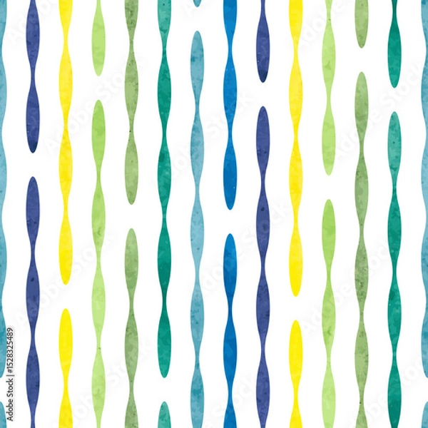 Obraz Vertical watercolor stripes seamless pattern. Striped vector geometric background