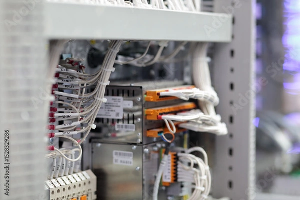 Obraz control cabinet with electrical wiring system