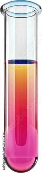 Fototapeta Test Tube with Layered Pink and Orange Gradient Liquid