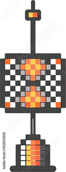Fototapeta Pixel Art Finish Line Flag: Retro Gaming Race Icon
