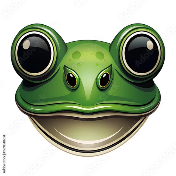 Fototapeta Frog Head PNG Silhouette with Large Eyes Isolated on Transparent Background