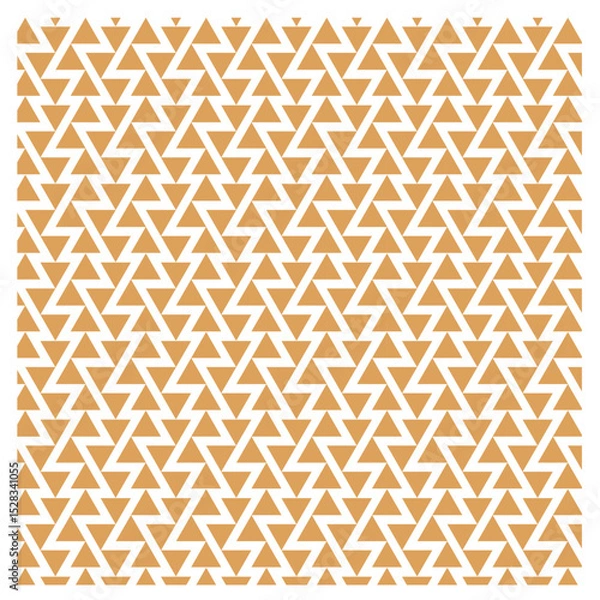 Fototapeta seamless geometric pattern with triangles, triangles are filled with tan color, interlocking triangles, continuous zig-zag lines or a series of connected arrowheads, tessellated design,