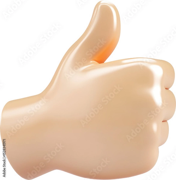 Obraz Three-dimensional hand giving a thumbs-up gesture.