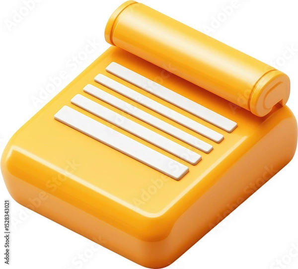 Obraz Orange, three-dimensional icon of a receipt printer.