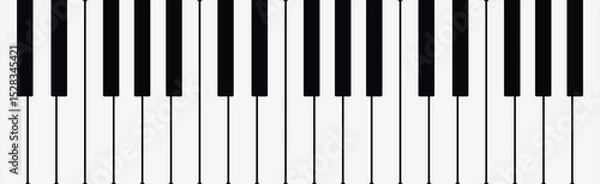 Obraz Realistic background black and white piano keys - Vector illustration