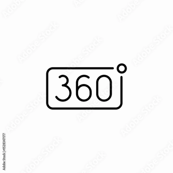 Fototapeta 360 degree angle icon sign vector