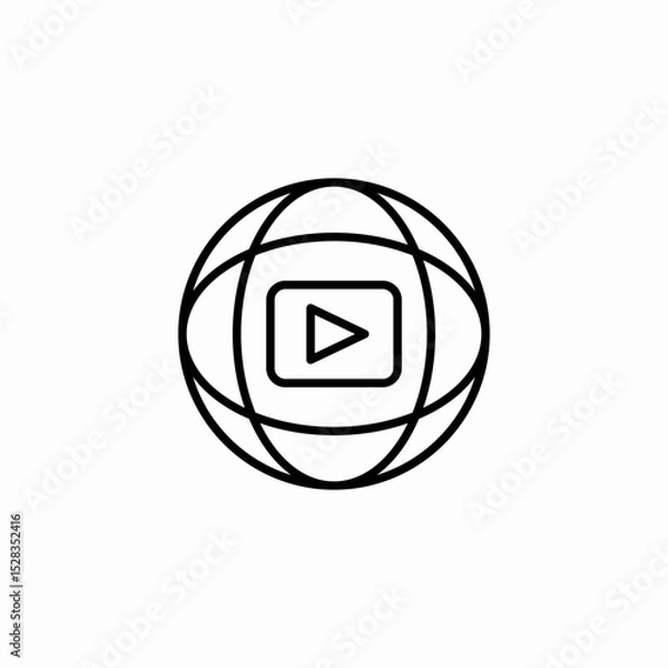 Fototapeta streaming video icon sign vector