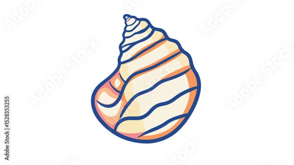 Fototapeta Elegant Seashell Line Icon Vector for Design Projects