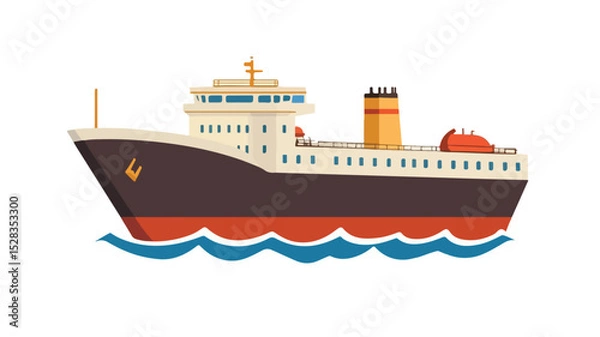Fototapeta Modern Ship Icon Vector Isolated for Graphic Design Projects