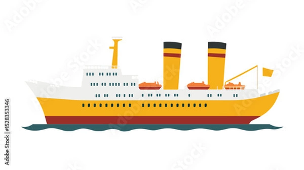 Fototapeta Detailed Ship Icon Vector Illustration for Professional Designs