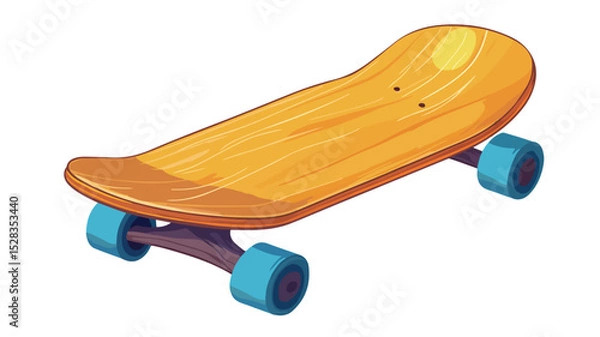 Fototapeta Skateboard Side View Vector Illustration Icon for Design Projects