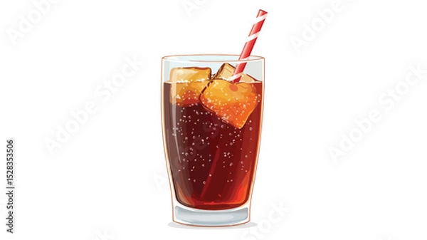 Fototapeta Refreshing Soda Vector Illustration on Isolated Background
